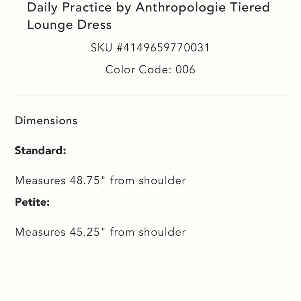 Anthropologie Daily Practice Tiered Lounge Dress - fits L - Picture 6 of 16